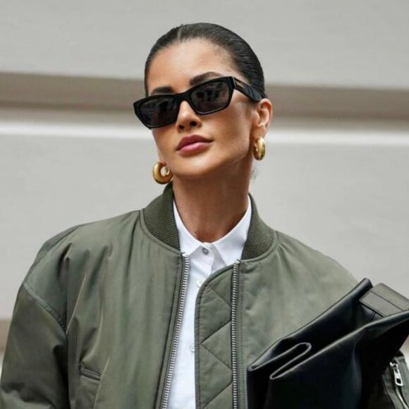 Bottega Veneta BV1143S 003 Sunglasses Striped Brown Rectangle Frame,Brown Lenses - Picture 6 of 11